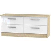 Welcome Furniture Ready Assembled Indices 4 Drawer Bed Box - White and Bardolino Oak, Multi