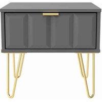 Welcome Furniture Ready Assembled Cuba 1 Drawer Locker With Legs - Dust Grey, Grey