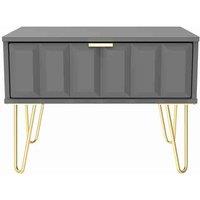 Welcome Furniture Ready Assembled Cuba 1 Drawer Midi Chest With Legs - Dust Grey, Grey