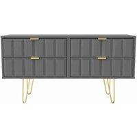 Welcome Furniture Ready Assembled Cuba 4 Drawer Bed Box - Dust Grey, Grey