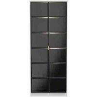 Welcome Furniture Ready Assembled Cuba Tall Plain Wardrobe - Deep Black and White, Black