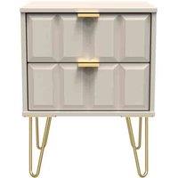 Welcome Furniture Ready Assembled Cuba 2 Drawer Locker - Kashmir Matt, Cream