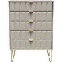 Welcome Furniture Ready Assembled Cuba 5 Drawer Chest - Kashmir Matt, Multi