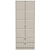 Welcome Furniture Ready Assembled Cuba Tall 2 Drawer Wardrobe - Kashmir Matt, Cream