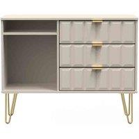 Ready Assembled Cuba 3 Drawer Tv Unit With Legs - Kashmir Matt, Multi