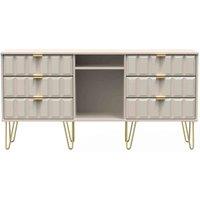 Ready Assembled Cuba 6 Drawer Tv Unit With Legs - Kashmir Matt, Multi