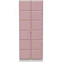 Welcome Furniture Ready Assembled Cuba Tall Plain Wardrobe - Kobe Pink and White, Pink