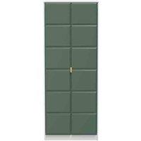 Welcome Furniture Ready Assembled Cuba Tall Plain Wardrobe - Labradore Green and White, Green