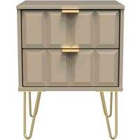 Welcome Furniture Ready Assembled Cuba 2 Drawer Locker - Mushroom, Grey