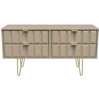 Ready Assembled Cuba 4 Drawer Bed Box - Mushroom, Grey