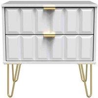 Welcome Furniture Ready Assembled Cuba 2 Drawer Midi Chest - White Matt, White