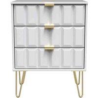 Welcome Furniture Ready Assembled Cuba 3 Drawer Midi Chest With Legs - White Matt, White