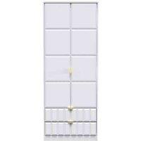 Welcome Furniture Ready Assembled Cuba Tall 2 Drawer Wardrobe - White Matt, White