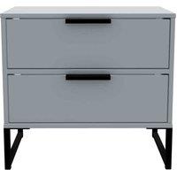 Welcome Furniture Ready Assembled Copenhagagen Double 2 Drawer Locker diego - Dust Grey, Grey
