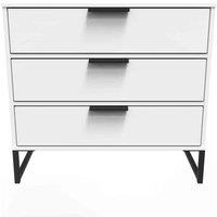 Welcome Furniture Ready Assembled Copenhagagen 3 Drawer Chest diego - White, White