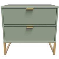 Welcome Furniture Ready Assembled Copenhagagen Double 2 Drawer Locker diego -Reed Green, Green