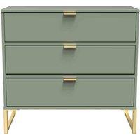 Welcome Furniture Ready Assembled Copenhagagen 3 Drawer Chest diego -Reed Green, Green