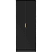 Welcome Furniture Ready Assembled Copenhagagen Tall Plain Wardrobe - Black, Black