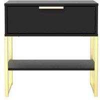 Welcome Furniture Ready Assembled Copenhagagen Single 1 Drawer Locker diego - Black, Black