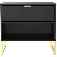 Welcome Furniture Ready Assembled Copenhagagen Double 1 Drawer Locker diego - Black, Black