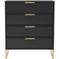 Welcome Furniture Ready Assembled Copenhagagen 4 Drawer Chest - Black, Black