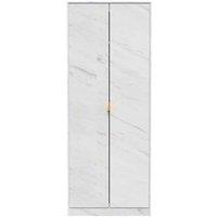 Welcome Furniture Ready Assembled Copenhagagen Tall Plain Wardrobe - Marble, Cream