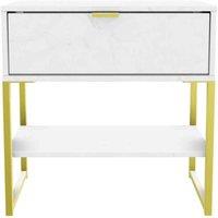 Welcome Furniture Ready Assembled Copenhagagen Single 1 Drawer Locker diego - Marble, Cream