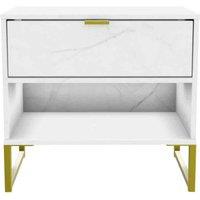 Welcome Furniture Ready Assembled Copenhagagen Double 1 Drawer Locker diego - Marble, Cream