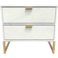 Welcome Furniture Ready Assembled Copenhagagen Double 2 Drawer Locker diego - Marble, Cream