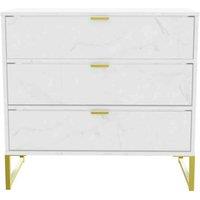 Welcome Furniture Ready Assembled Copenhagagen 3 Drawer Chest diego - Marble, Cream