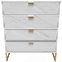 Welcome Furniture Ready Assembled Copenhagagen 4 Drawer Chest diego - Marble, Cream
