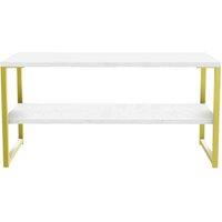 Ready Assembled Copenhagagen Open Shelf Coffee Table Xl - Marble, Cream