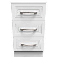 Welcome Furniture Ready Assembled Devon 3 Drawer Locker - White, White