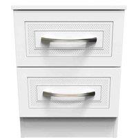 Welcome Furniture Ready Assembled Devon 2 Drawer Locker - White, White