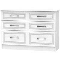 Welcome Furniture Ready Assembled Devon 6 Drawer Midi Chest - White, White