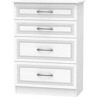 Welcome Furniture Ready Assembled Devon 4 Drawer Deep Chest - White, White