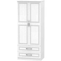 Welcome Furniture Ready Assembled Devon 2ft6in 2 Drawer Wardrobe - White, White