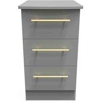 Welcome Furniture Ready Assembled Waltham 3 Drawer Locker - Dust Grey, Grey
