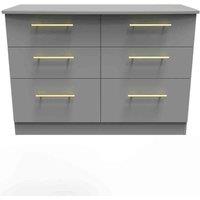 Welcome Furniture Ready Assembled Waltham 6 Drawer Midi Chest - Dust Grey, Grey