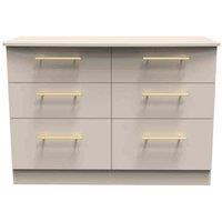 Welcome Furniture Ready Assembled Waltham 6 Drawer Midi Chest - Kashmir Matt, Cream