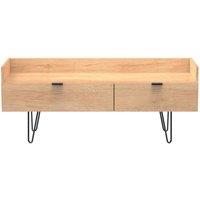 Ready Assembled Hirato Media Console Unit - Nabraska Oak, Brown