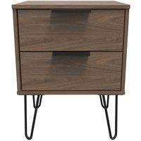 Welcome Furniture Ready Assembled Hirato 2 Drawer Locker - Carini Walnut, Brown
