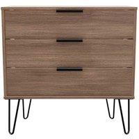 Welcome Furniture Ready Assembled Hirato 3 Drawer Chest - Carini Walnut, Brown