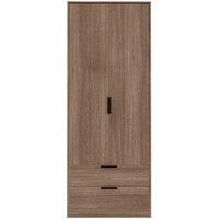 Welcome Furniture Ready Assembled Hirato Tall 2 Drawer Wardrobe - Carini Walnut, Brown