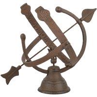 World of Weather Cast Iron Armillary Sundial, Brown