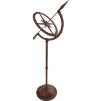 World of Weather Cast Iron Sundial On Pole, Brown