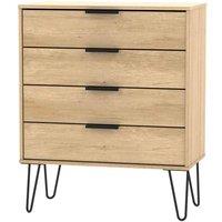 Welcome Furniture Ready Assembled Hirato 4 Drawer Chest - Nabraska Oak, Brown