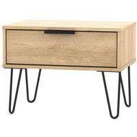 Welcome Furniture Ready Assembled Hirato 1 Drawer Midi Chest With Legs - Nabraska Oak, Brown