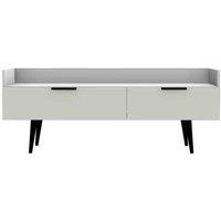 Ready Assembled Hirato Media Console Unit - Grey Matt and White, Grey