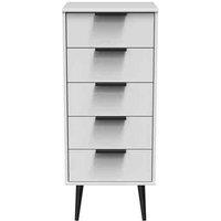 Welcome Furniture Ready Assembled Hirato 5 Drawer Locker - White Matt, White